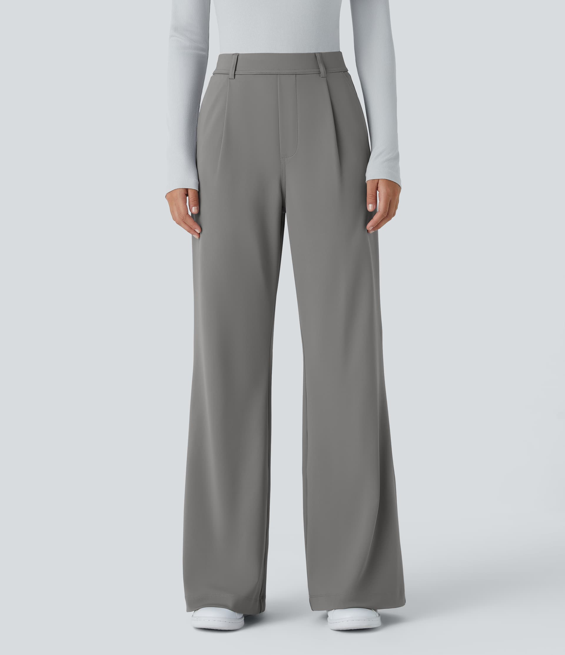 High Waisted Pocket Work Flare Pants thumbnail 8