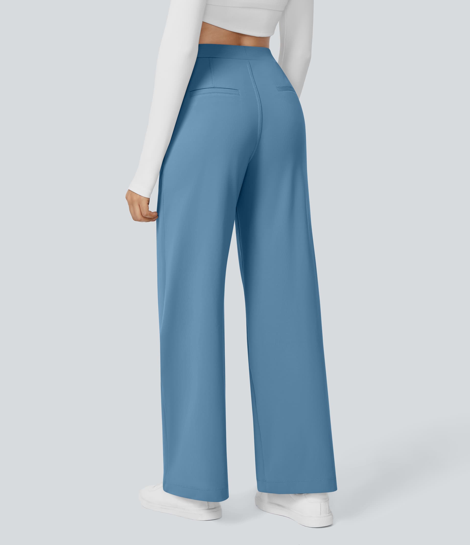 High Waisted Pocket Straight Leg Work Pants thumbnail 16