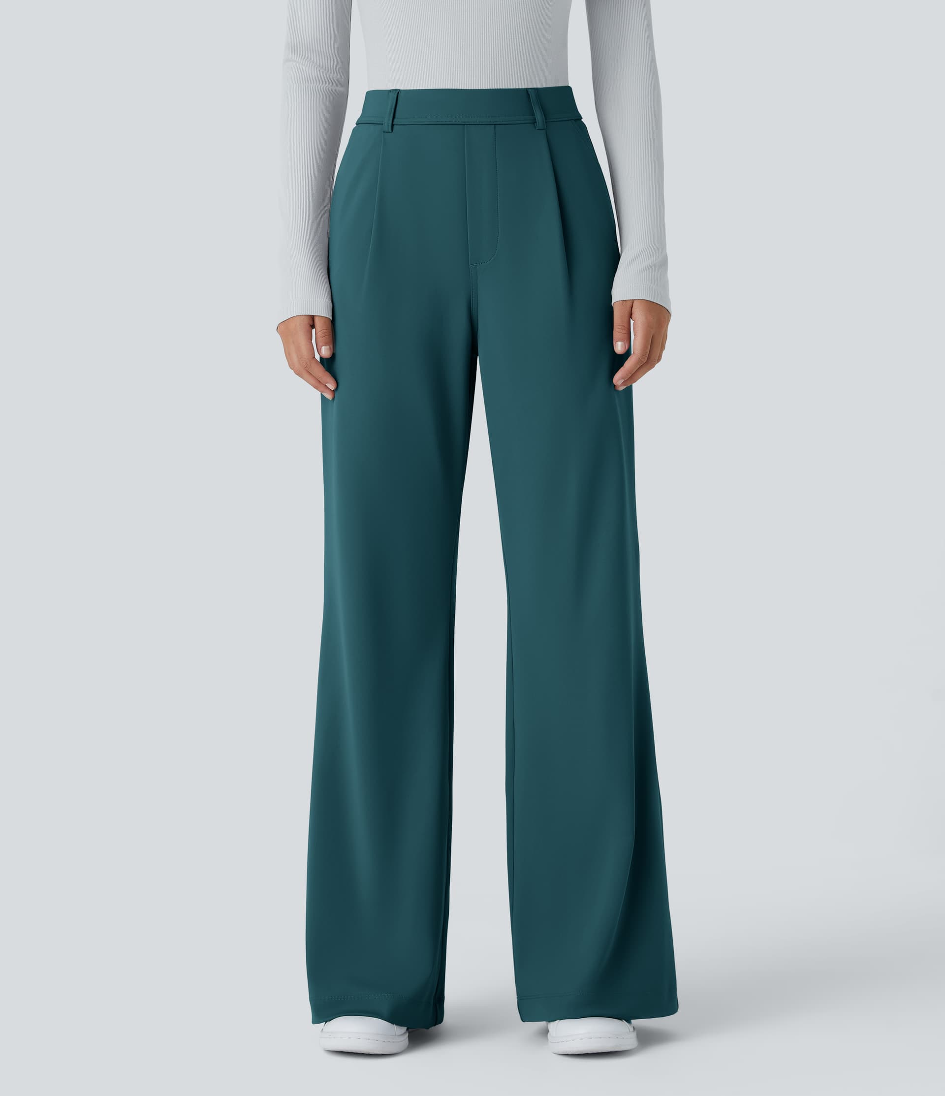 High Waisted Pocket Work Flare Pants thumbnail 12