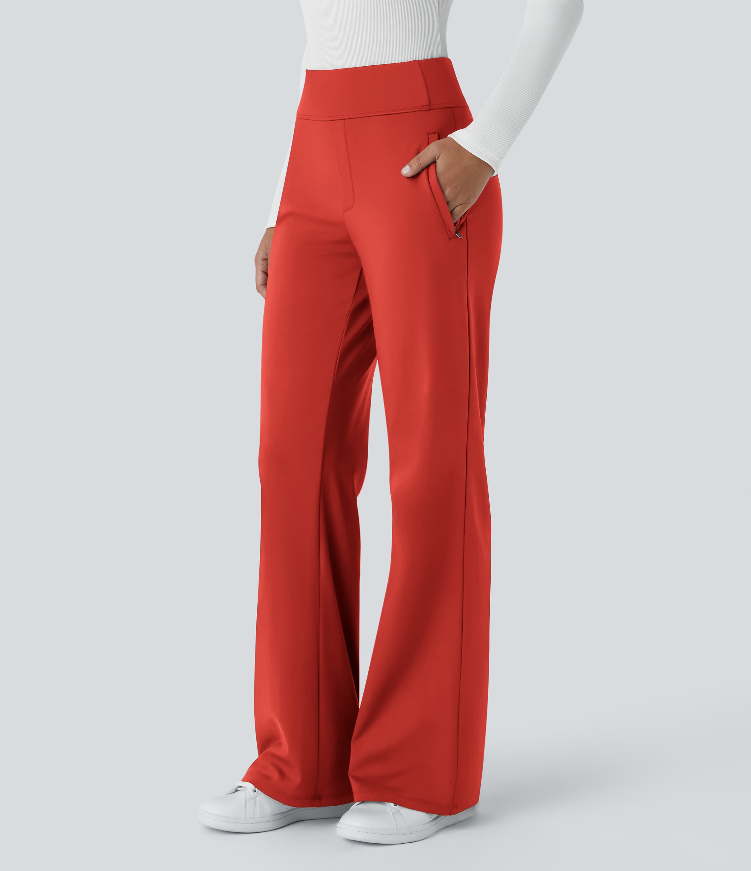 Halara Flex™ High Waisted Side Zipper Pocket Work Flare Pants thumbnail 2