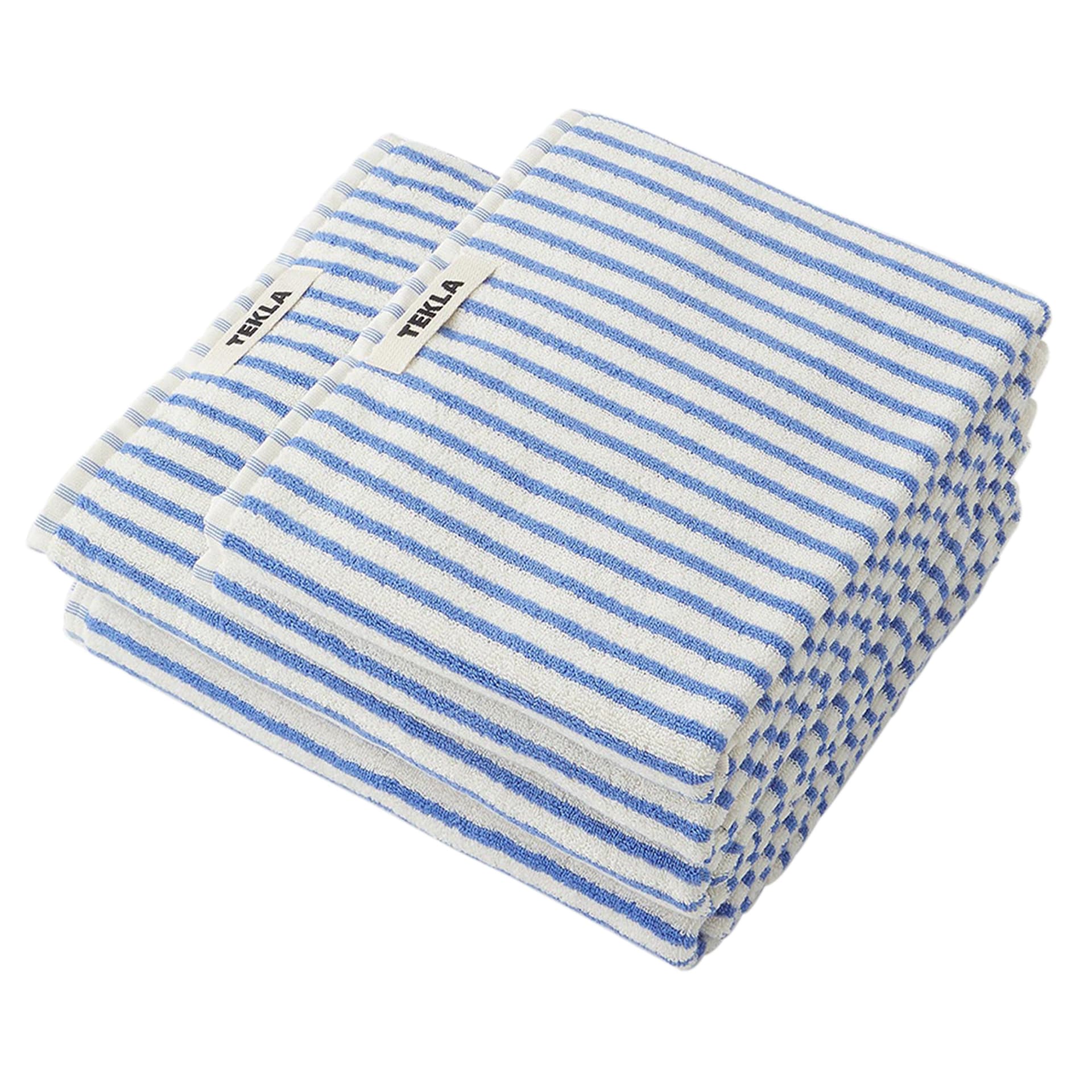 Terry handduk coastal blue stripes badhandduk 70x140cm - Image 1