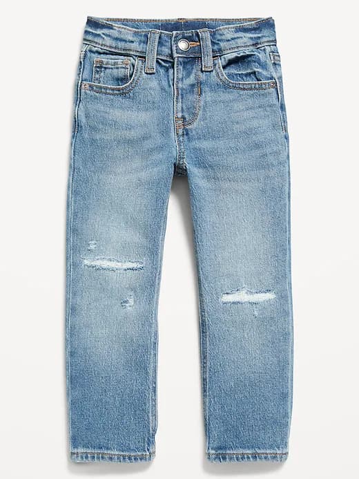 Unisex Straight Ripped Stretch Jeans for Toddler - Image 1