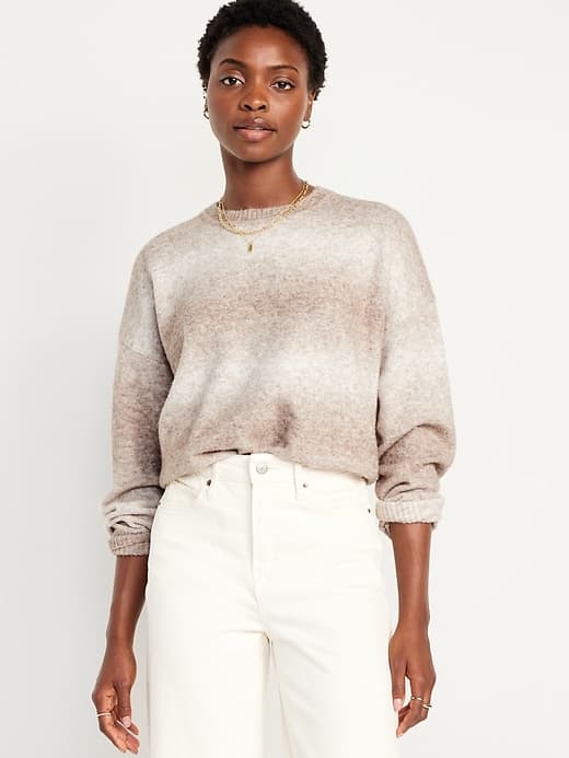 Cozy Crew-Neck Ombré Sweater - Image 1
