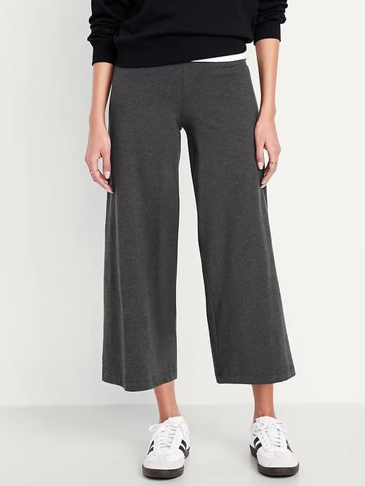 High-Waisted Fashion Wide-Leg Cropped Leggings - Image 1