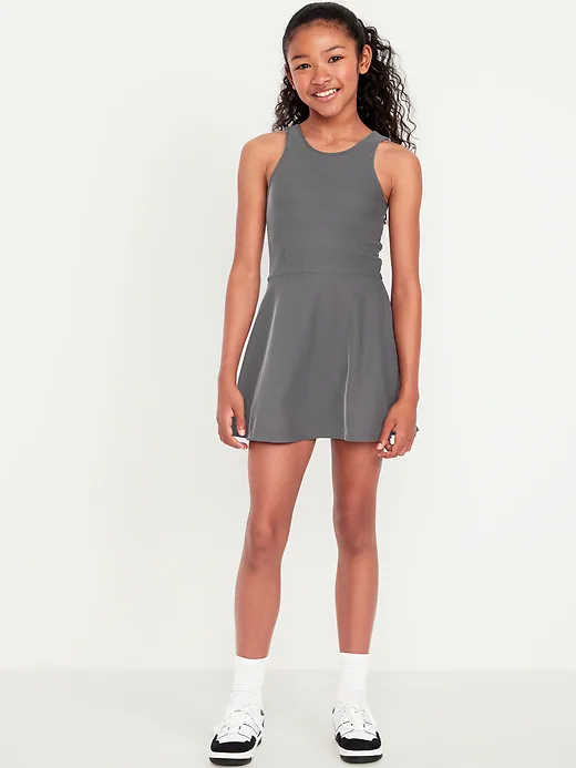 PowerSoft Sleeveless Ribbed Athletic Dress for Girls - Image 1