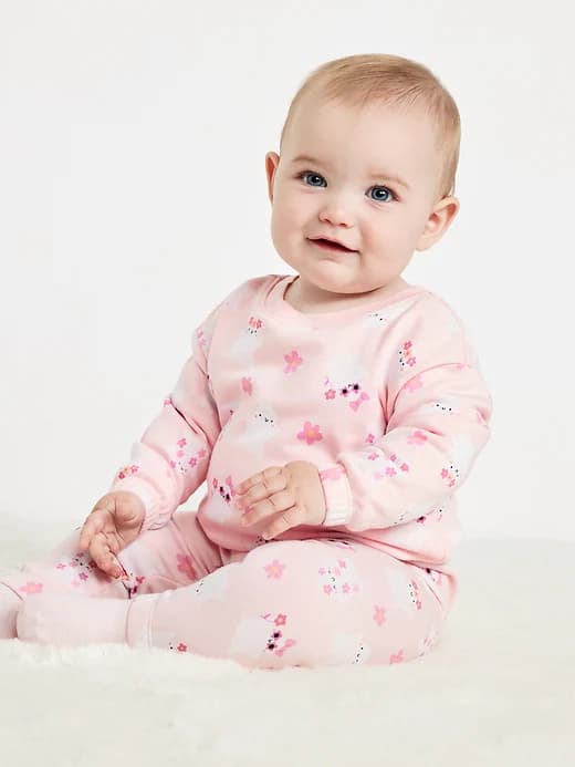 Printed French Terry Sweatshirt and Pants Set for Baby - Image 1