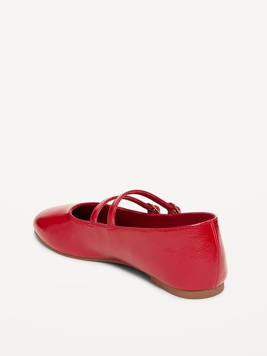 Strappy Shiny Faux-Leather Ballet Flats for Girls thumbnail 7