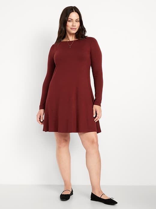 Long-Sleeve Mini Swing Dress thumbnail 4