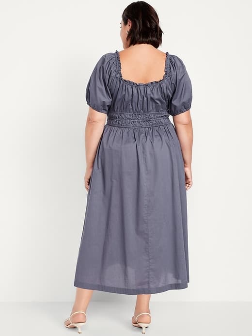 Fit & Flare Puff-Sleeve Midi Dress thumbnail 11