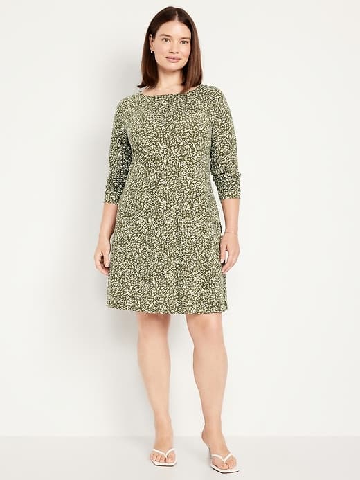 Long-Sleeve Mini Swing Dress thumbnail 20