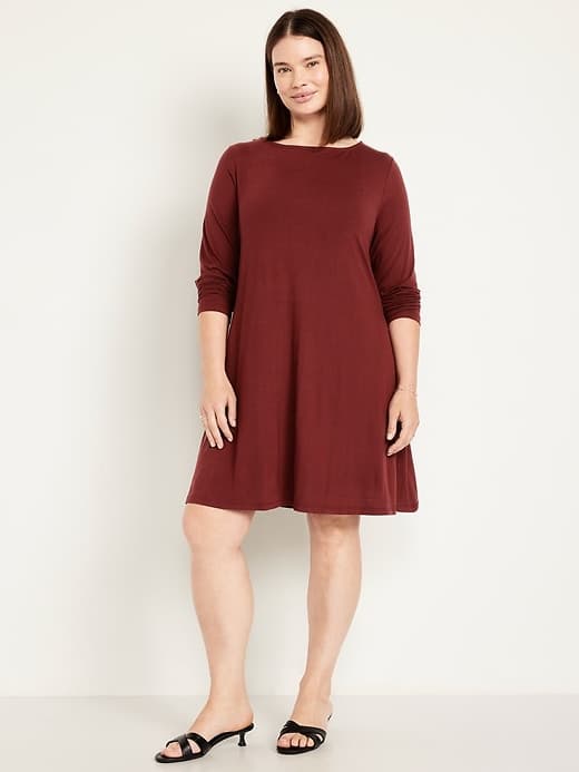 Long-Sleeve Mini Swing Dress thumbnail 5