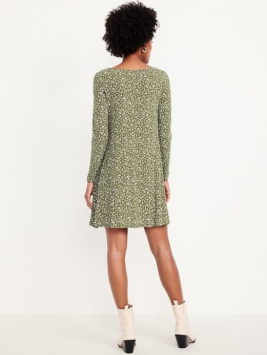 Long-Sleeve Mini Swing Dress thumbnail 16