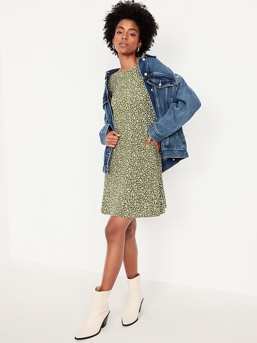 Long-Sleeve Mini Swing Dress thumbnail 17