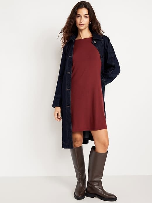 Long-Sleeve Mini Swing Dress thumbnail 3
