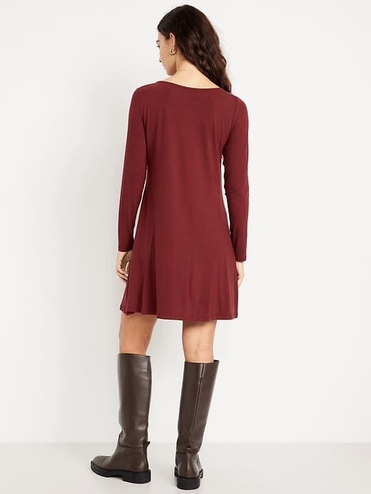 Long-Sleeve Mini Swing Dress thumbnail 2