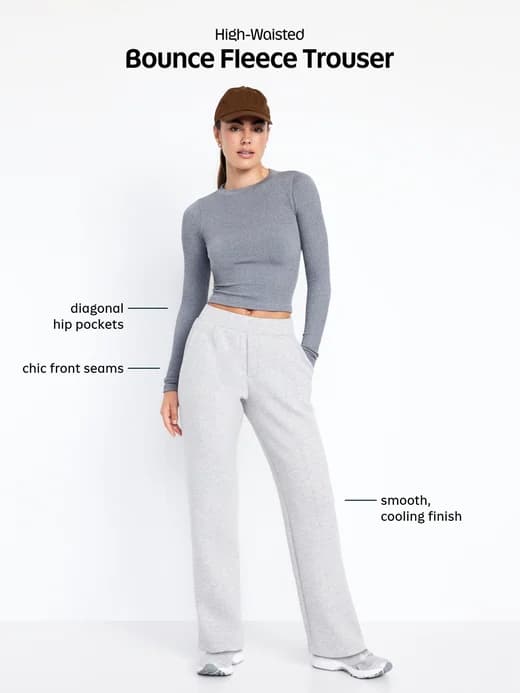 High-Waisted Bounce Fleece Trouser Sweatpants thumbnail 23