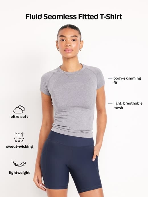 Fluid Seamless Fitted T-Shirt thumbnail 7