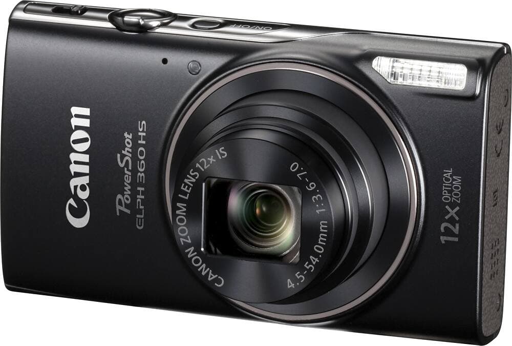 Canon - PowerShot ELPH 360 20.2-Megapixel Digital Camera - Black thumbnail 2