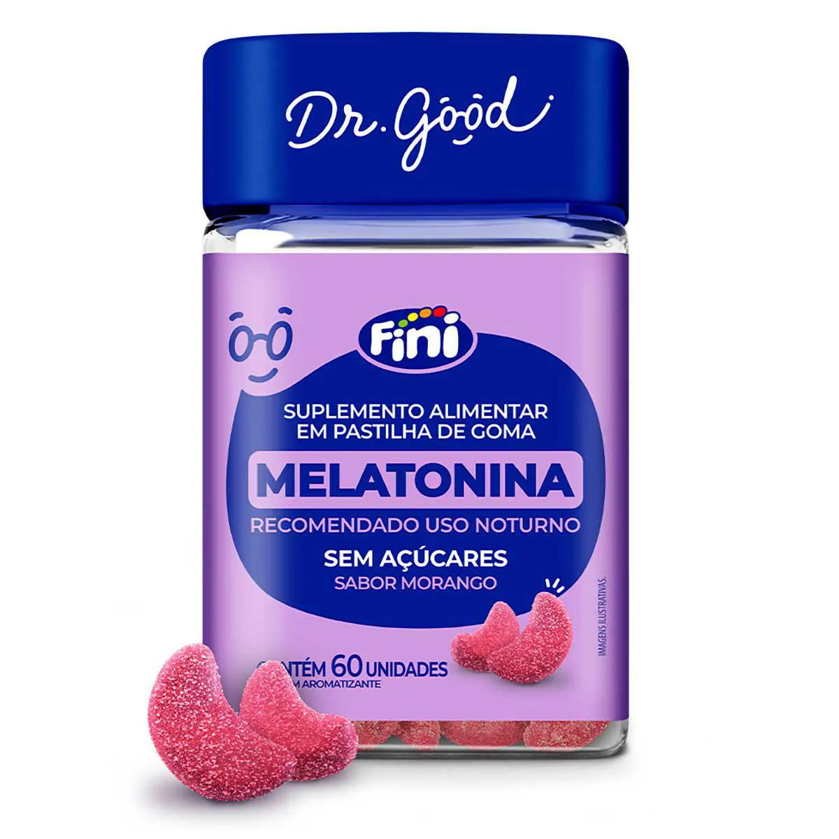 Suplemento Alimentar Melatonina Dr. Good 0,21mg Morango 60 Unidades