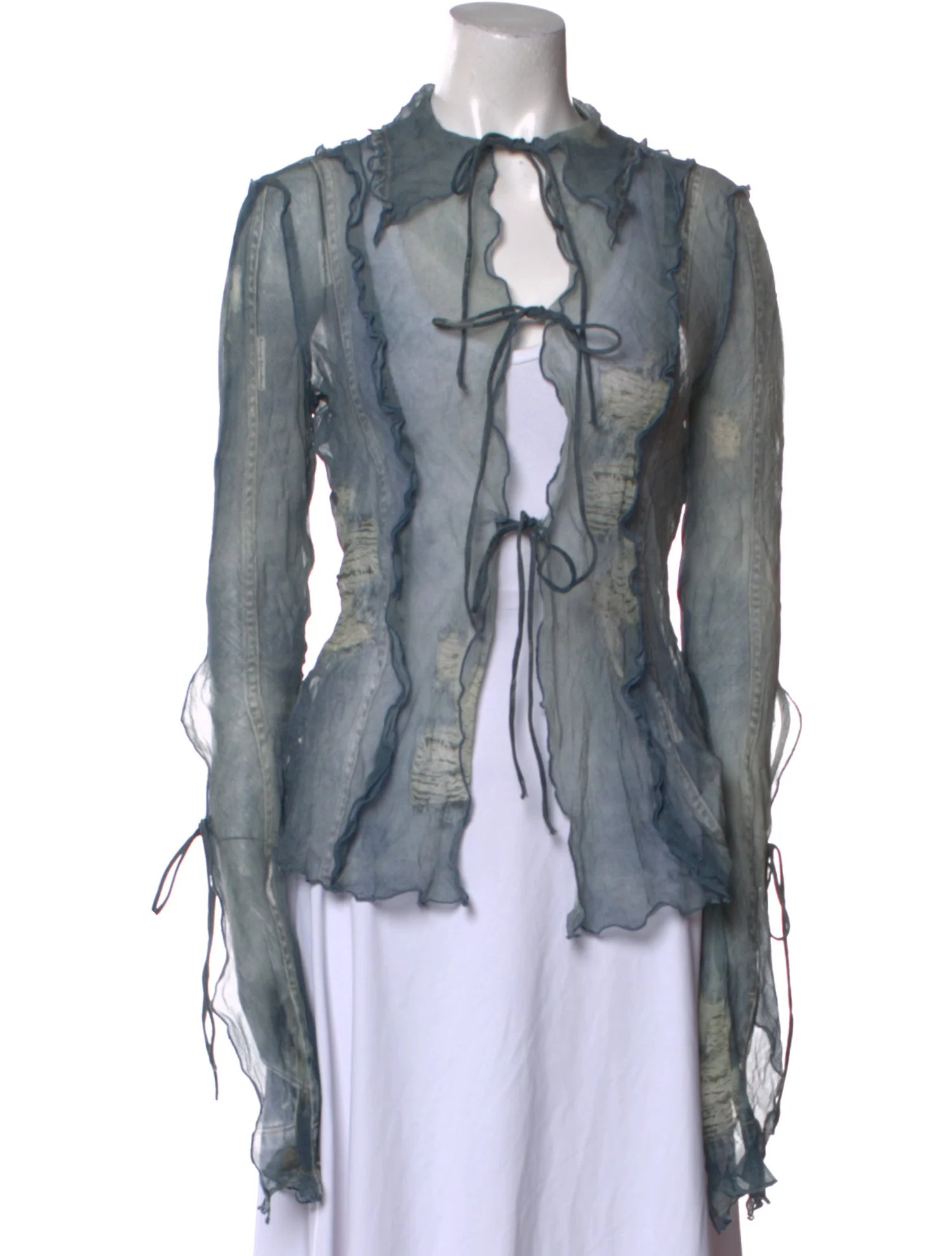 Printed Tie Neck Blouse w/ Tags - Image 1