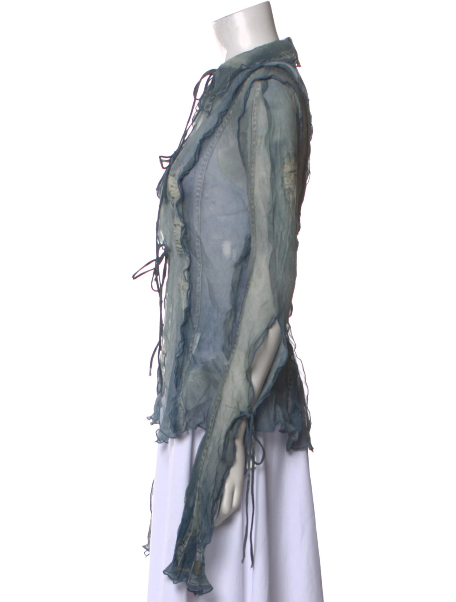 Printed Tie Neck Blouse w/ Tags thumbnail 2