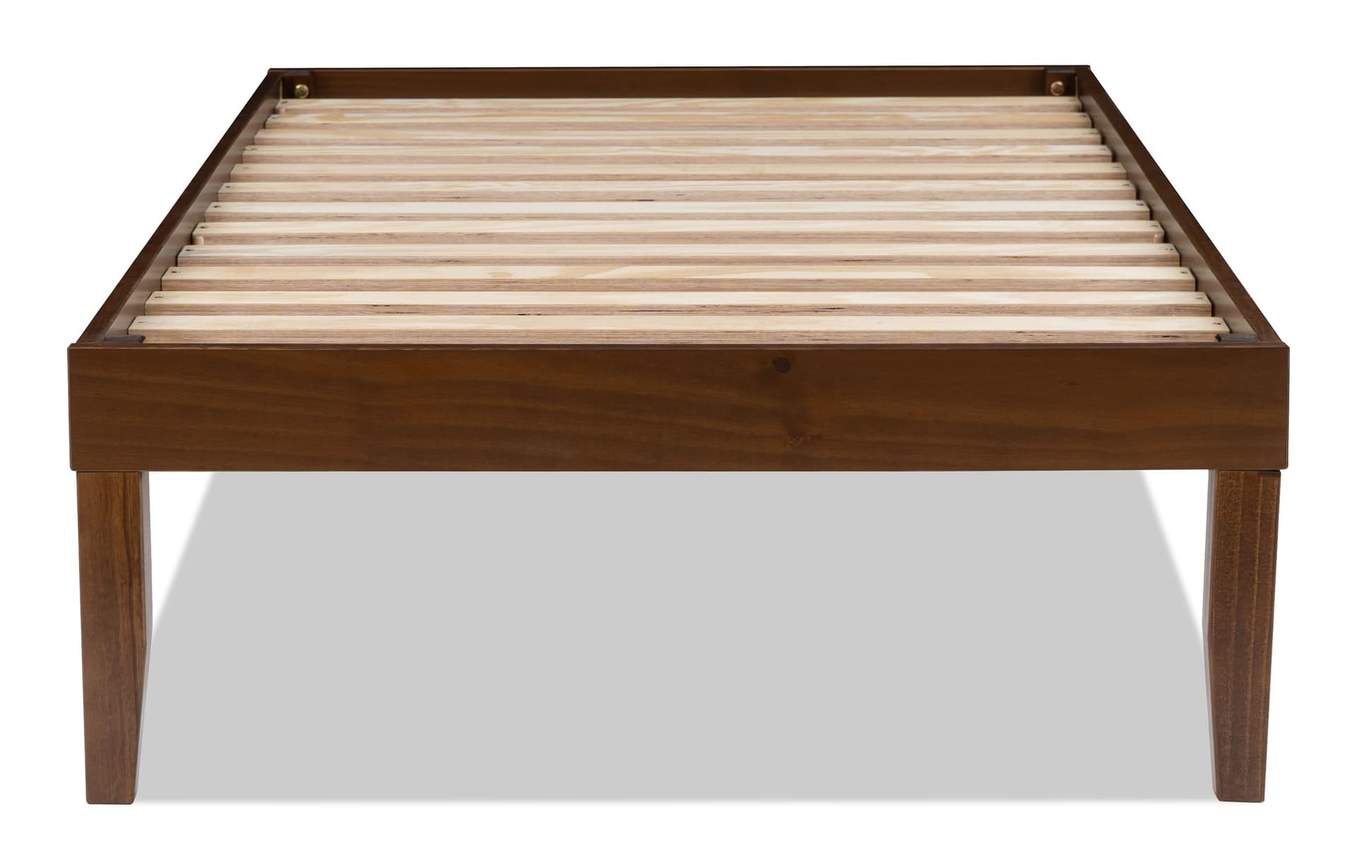 Phoebe Twin Walnut Solid Wood Platform Bed - Image 1
