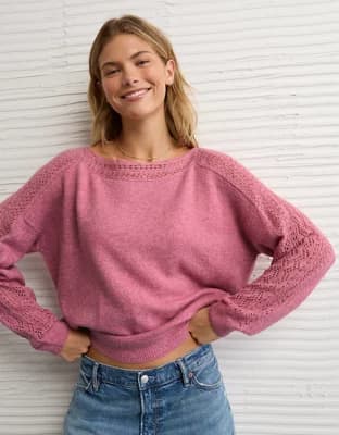 AE Whoa So Soft Lace Sweater - Image 1