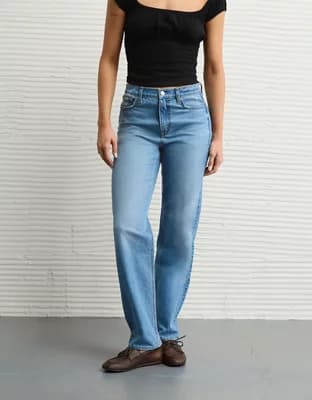AE Strigid Super High-Waisted Baggy Straight Jean - Image 1