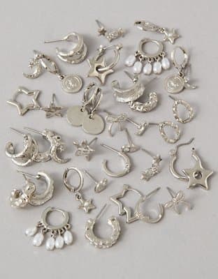 AEO Silver Star Earrings 18-Pack