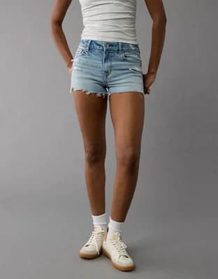 AE Next Level Ripped High-Waisted Denim Short Short - Image 1