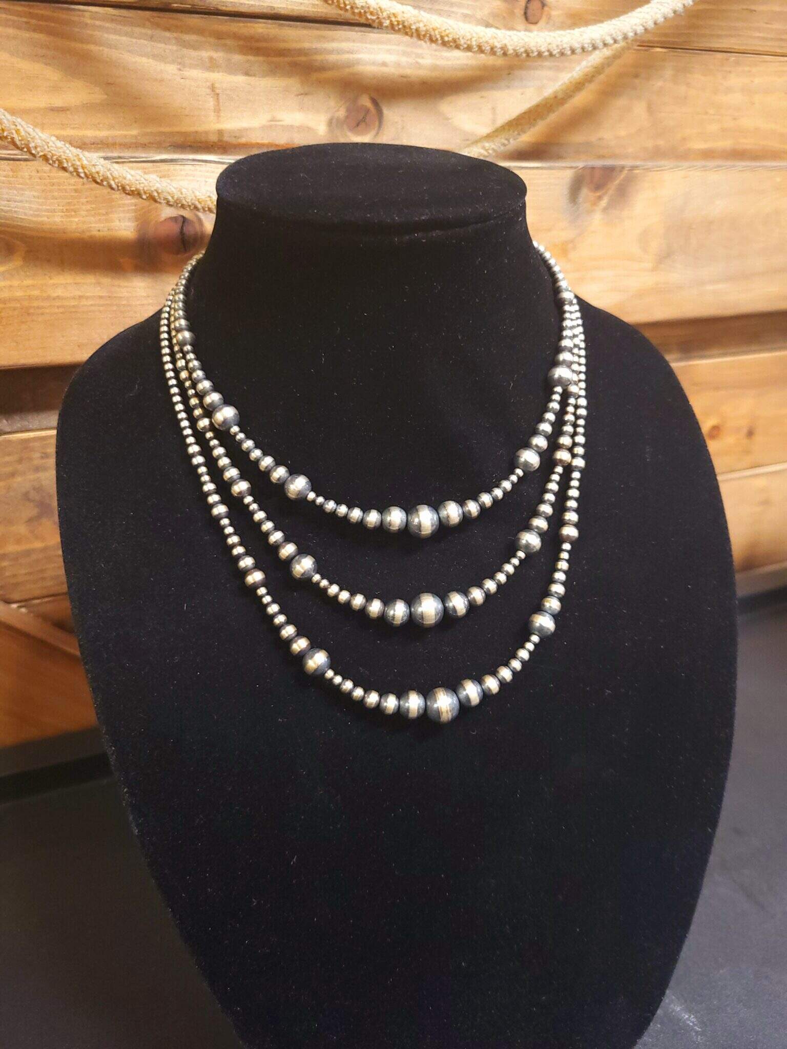 Navajo Pearl 3-8mm Clustered Necklace - Saddle Rags - Image 1
