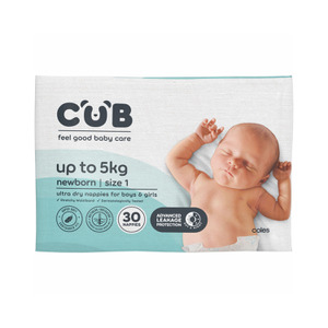 CUB Nappies Unisex Newborn Size 1 | 30 pack - Image 1