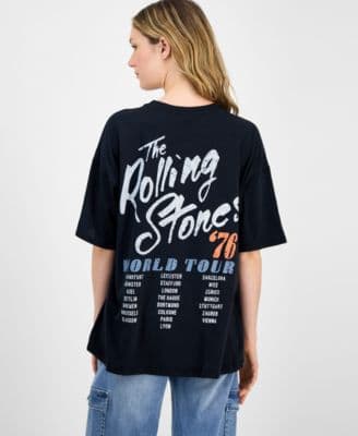 Juniors' Rolling Stones Graphic Oversized Tee thumbnail 3