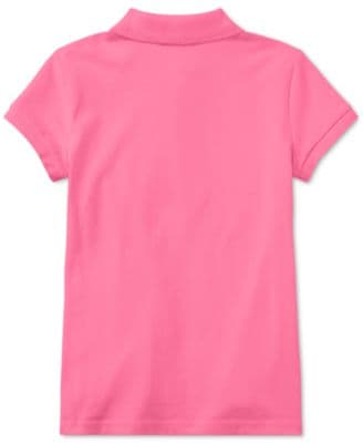 Big Girls Stretch Cotton Mesh Polo Shirt thumbnail 2