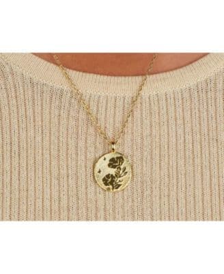 Sterling Silver Birth Flower Pendant Necklace thumbnail 2