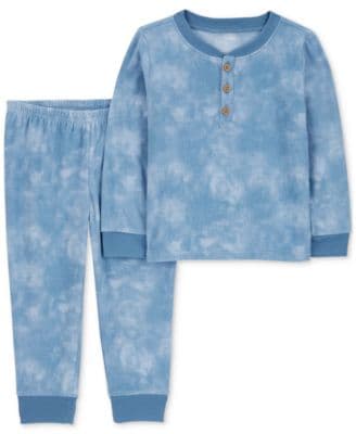 Toddler Girls Tie-Dye Fleece Pajamas, 2 Piece Set - Image 1