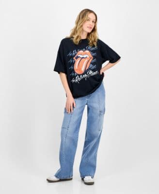 Juniors' Rolling Stones Graphic Oversized Tee - Image 1