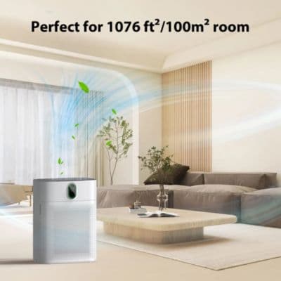 HEPA Air Purifier for Home Large Room up to 1076 Sq Ft with PM 2.5 Display Air Quality Sensor,  White thumbnail 5