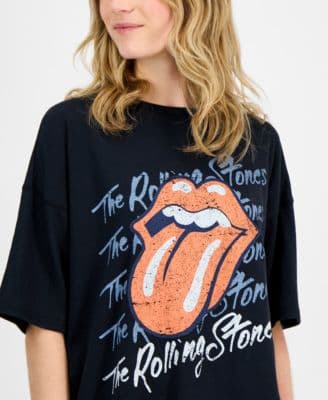 Juniors' Rolling Stones Graphic Oversized Tee thumbnail 2