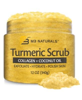 Exfoliating Body Scrub | Turmeric Body Scrub and Skin Exfoliator with Collagen and Coconut Oil | 12 oz - Image 1