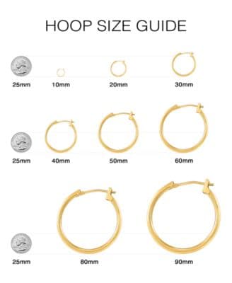 Polished Round Hoop Earrings in 14k Gold, 30mm thumbnail 7