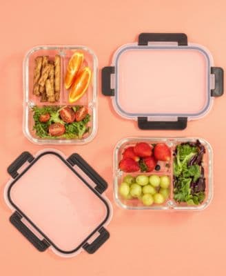 3-Sectional Set of 5 Glass Food Storage Containers thumbnail 3
