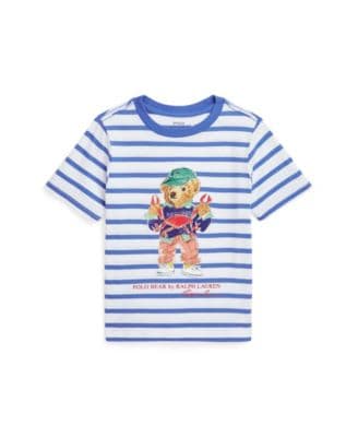 Toddler and Little Boys Polo Bear Striped Jersey T-Shirt - Image 1