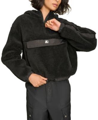 Women's 1/4-Zip Sherpa Pullover Hoodie  - Image 1