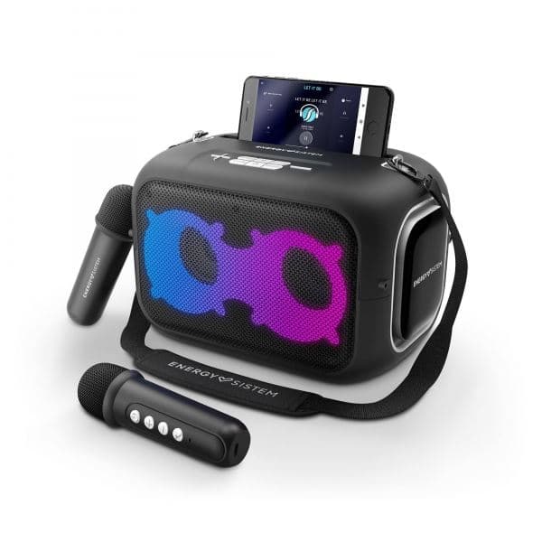 Enceinte Karaoké Energy Sistem - Bluetooth 5.4 - True Wireless - 60W - IPX4 - Autonomie 8h - Lumières LED - 2 Microphones sans fil - Lecteur MP3 - Coloris Noir thumbnail 2