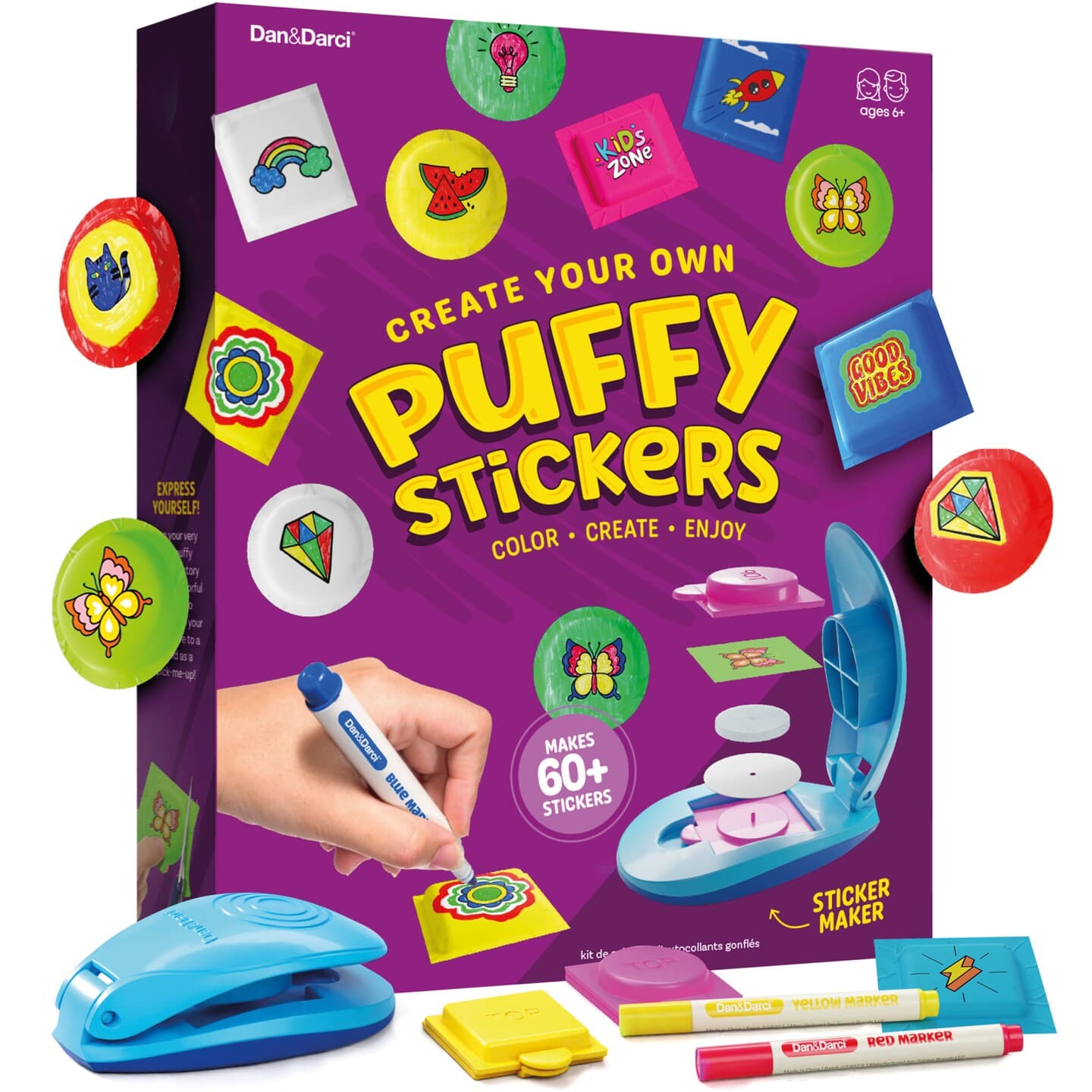 Puffy Sticker Maker Kit for Kids - Make Your Own 3D Stickers - Create DIY Squishy Arts and Crafts - Easter Craft Kits for Girls & Boys Ages 6-10 - Birthday Gift Ideas Age 6 7 8 9 10 Year Old Gifts - Image 1