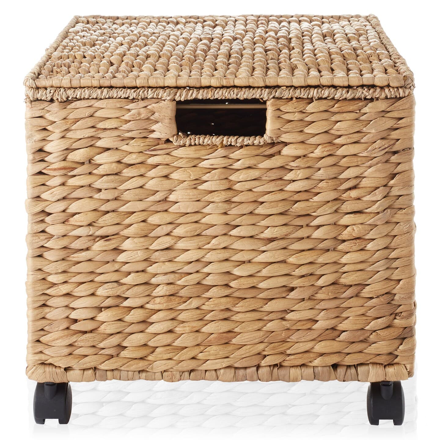 Casafield Rolling Filing Cabinet - Water Hyacinth File Organizer with Lid and Locking Wheels, Home Office Storage for Hanging Folders thumbnail 4