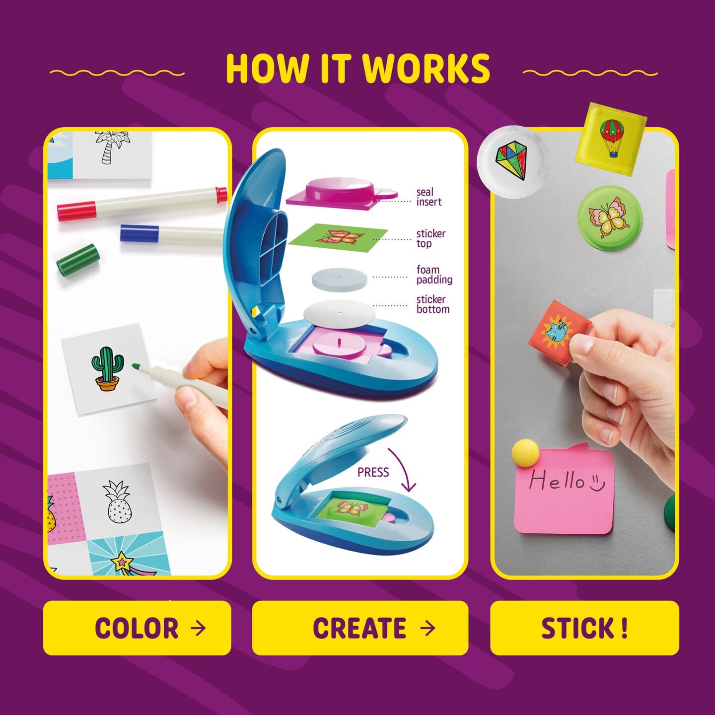Puffy Sticker Maker Kit for Kids - Make Your Own 3D Stickers - Create DIY Squishy Arts and Crafts - Easter Craft Kits for Girls & Boys Ages 6-10 - Birthday Gift Ideas Age 6 7 8 9 10 Year Old Gifts thumbnail 3