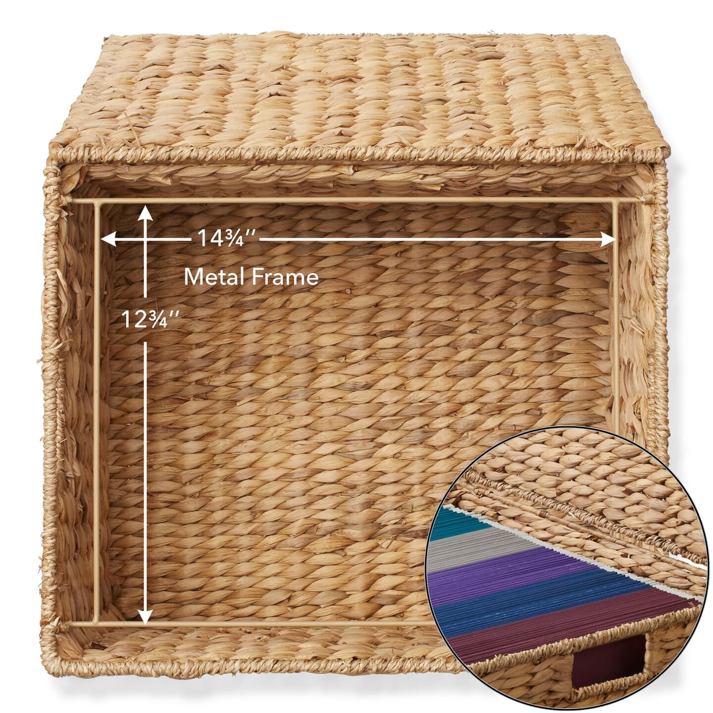 Casafield Rolling Filing Cabinet - Water Hyacinth File Organizer with Lid and Locking Wheels, Home Office Storage for Hanging Folders thumbnail 6