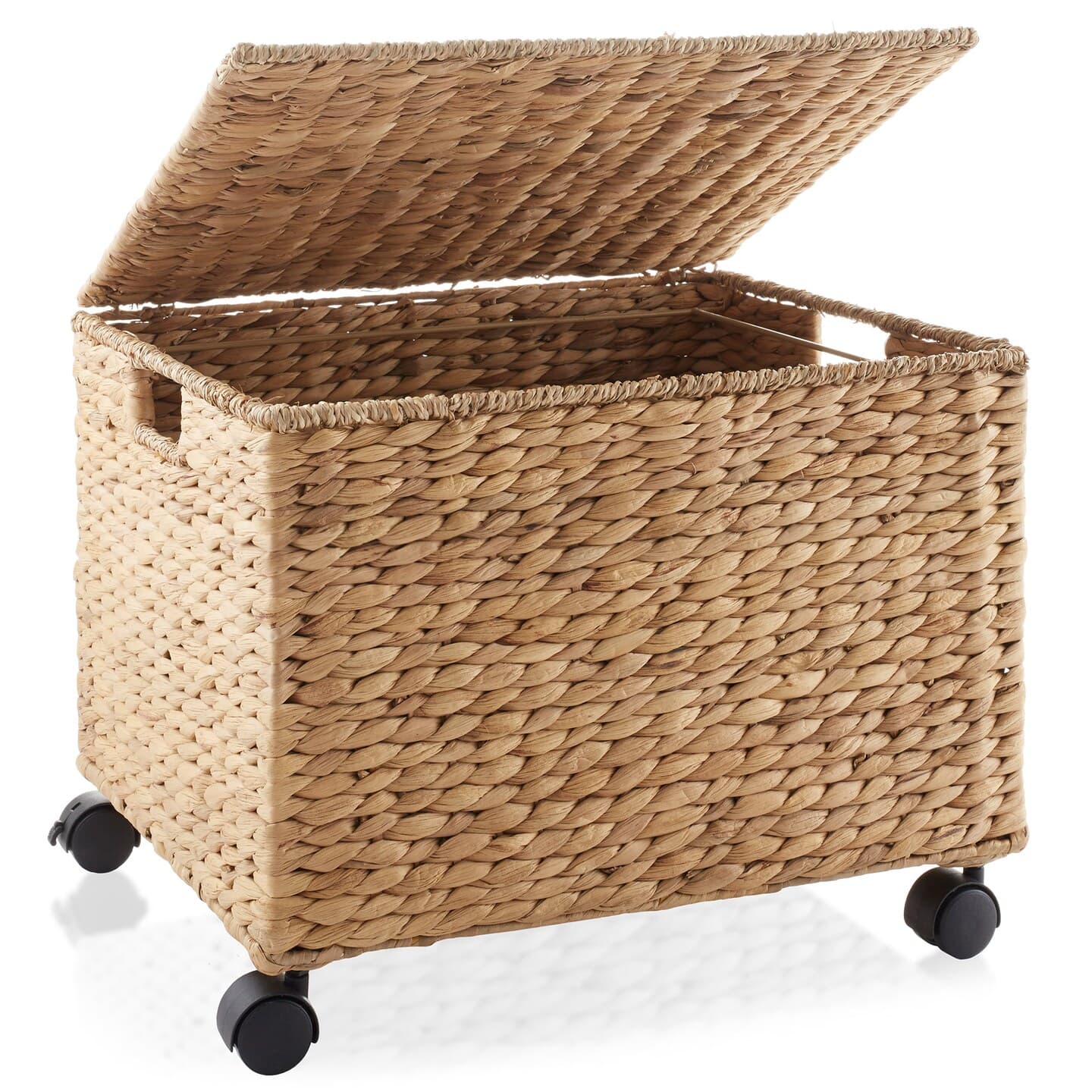 Casafield Rolling Filing Cabinet - Water Hyacinth File Organizer with Lid and Locking Wheels, Home Office Storage for Hanging Folders thumbnail 3